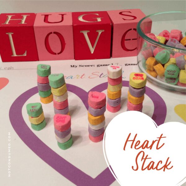 Conversation Hearts Stack Game