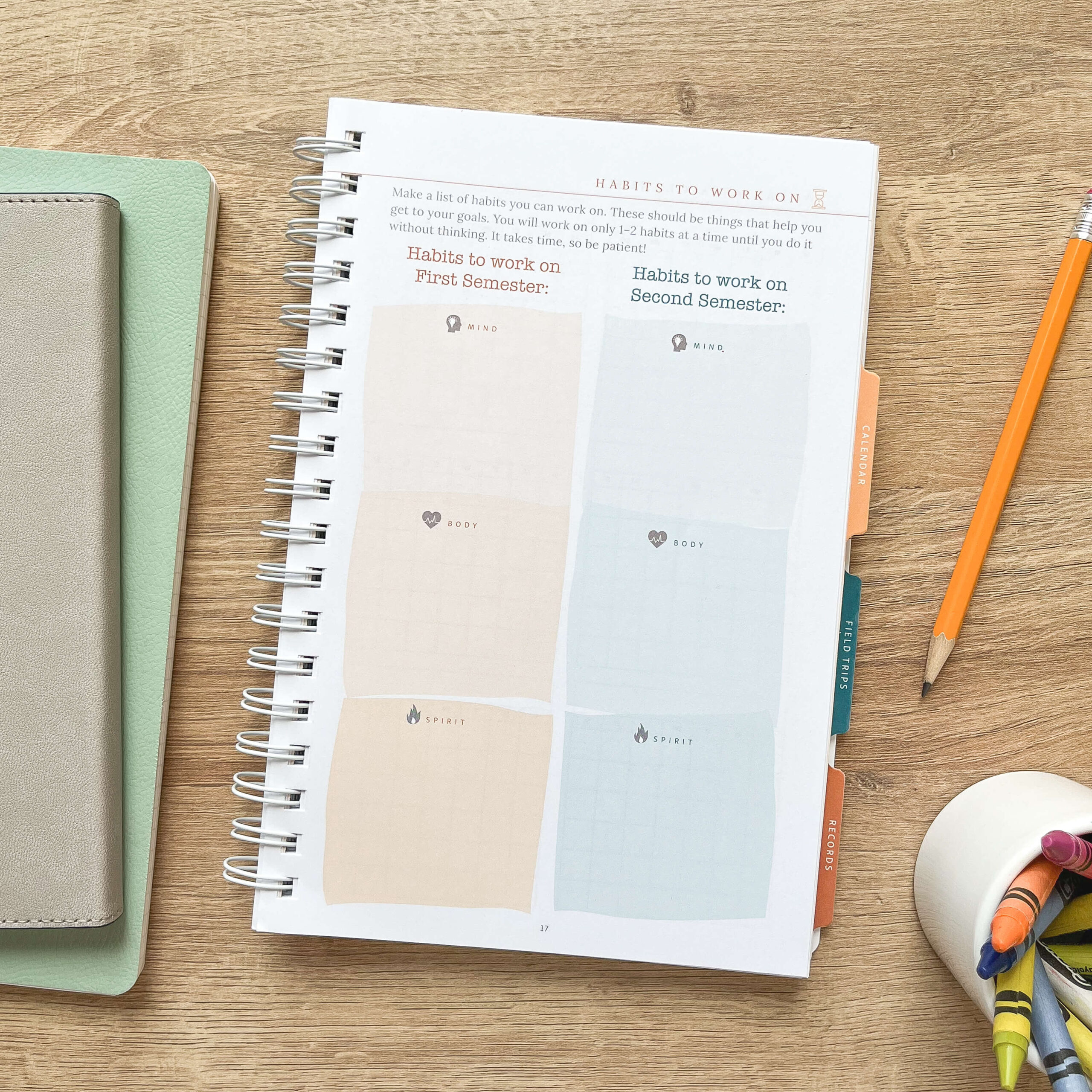 Elementary Student Homeschool Planner- Habits page
