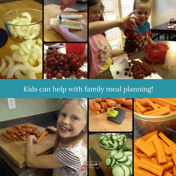 kids helping with meal planning