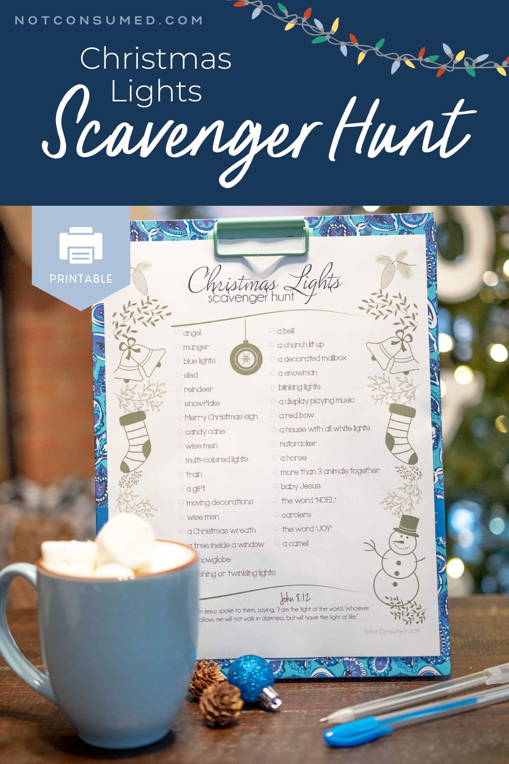 Looking for a simple but meaningful way to celebrate the holidays? You'll love this free Christmas lights scavenger hunt printable and family fun idea!