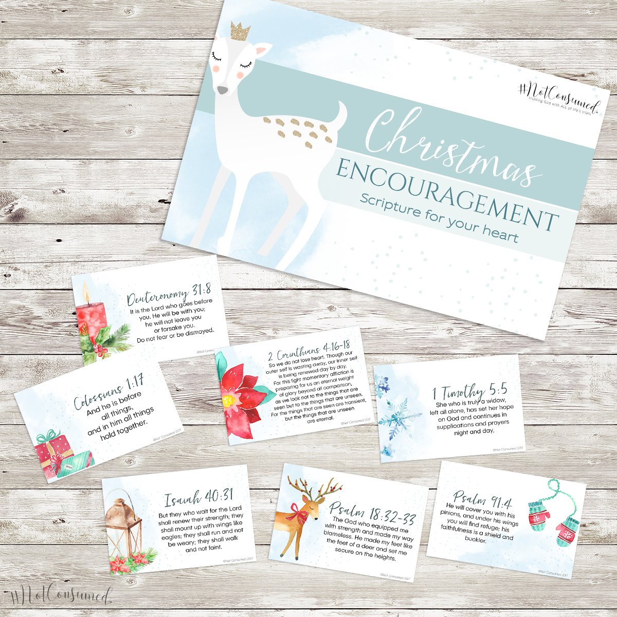 Holiday encouragement scripture cards