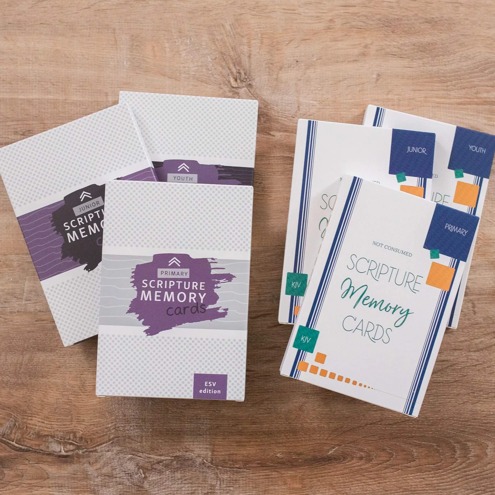 scripture memory cards on a table
