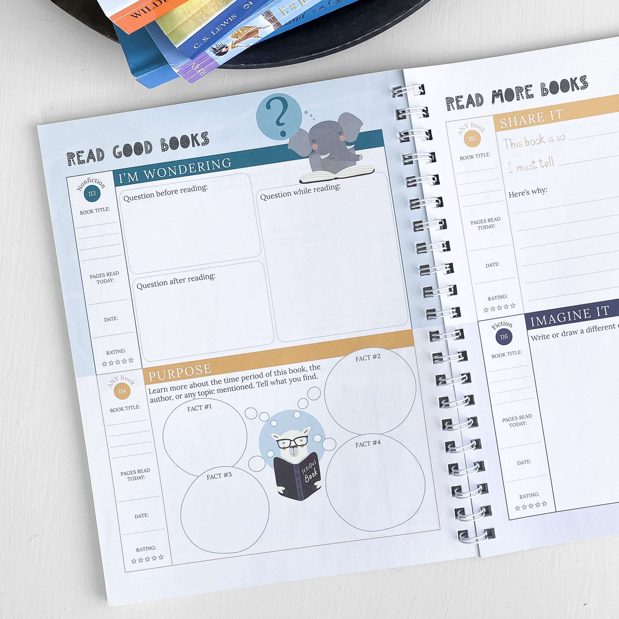 Reading journal to track comprehension and thinking skills 