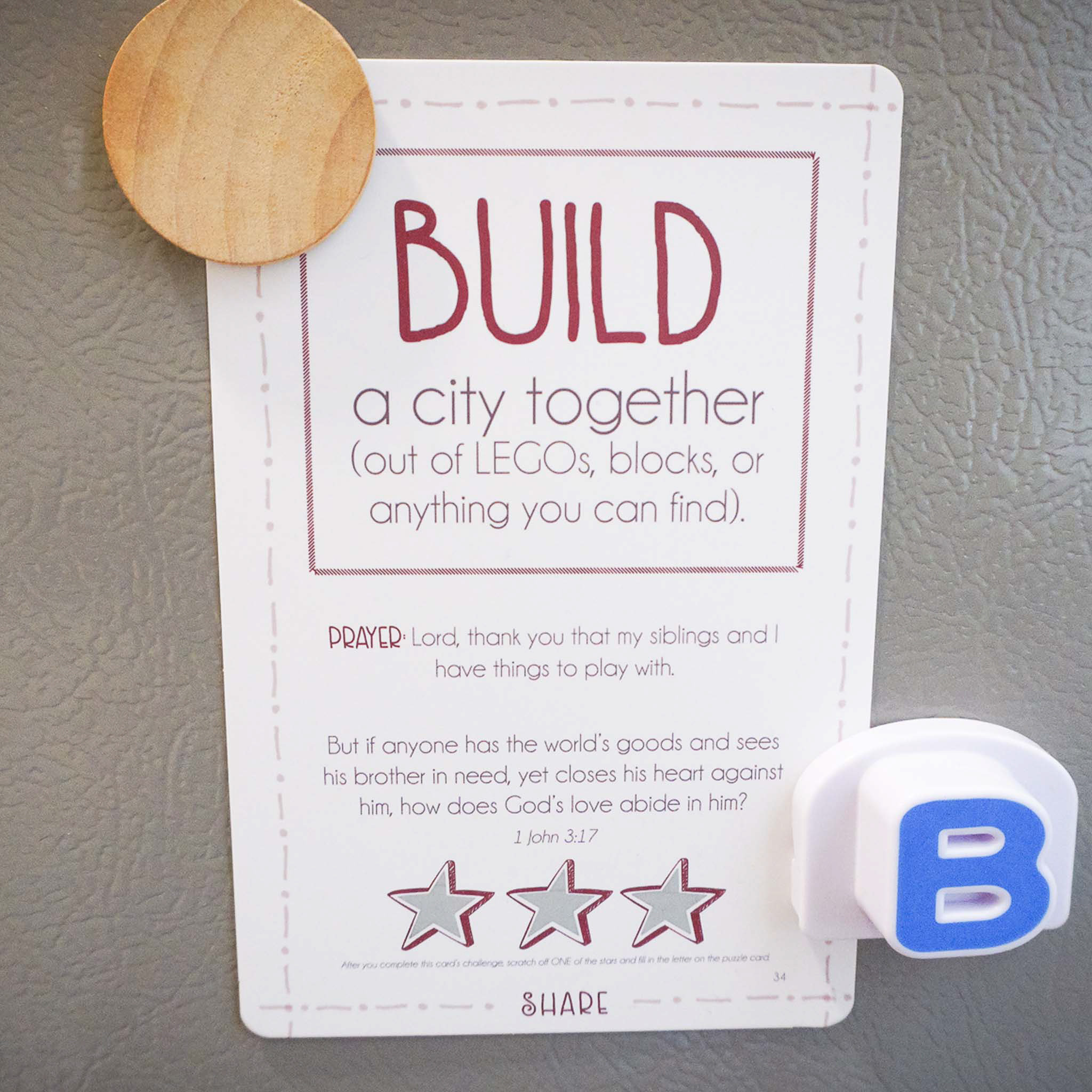 Show kindness to siblings by building something together