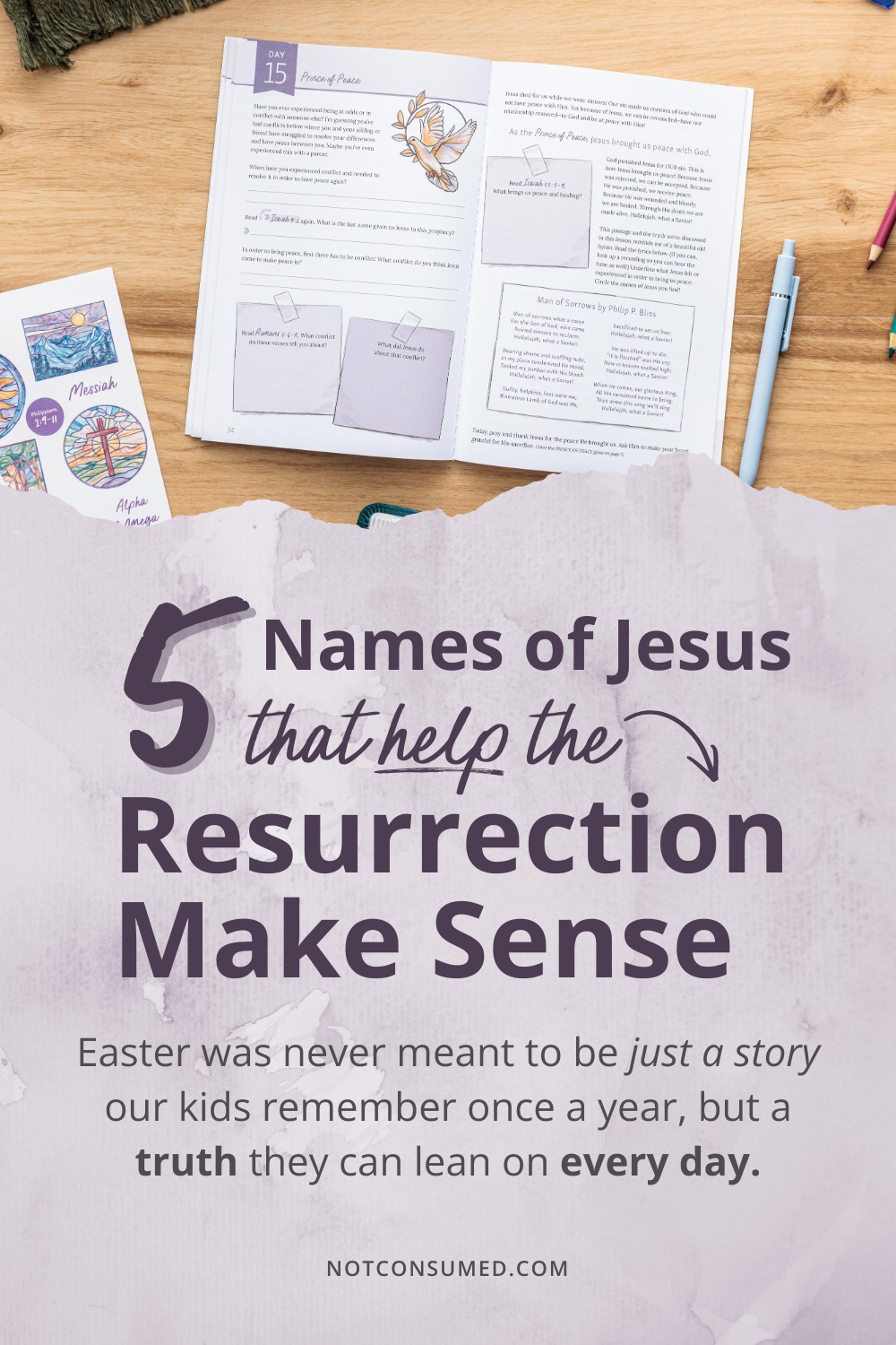 Many kids know the Easter story but struggle to connect it to real life. Learn how the names of Jesus help children understand why Easter matters.