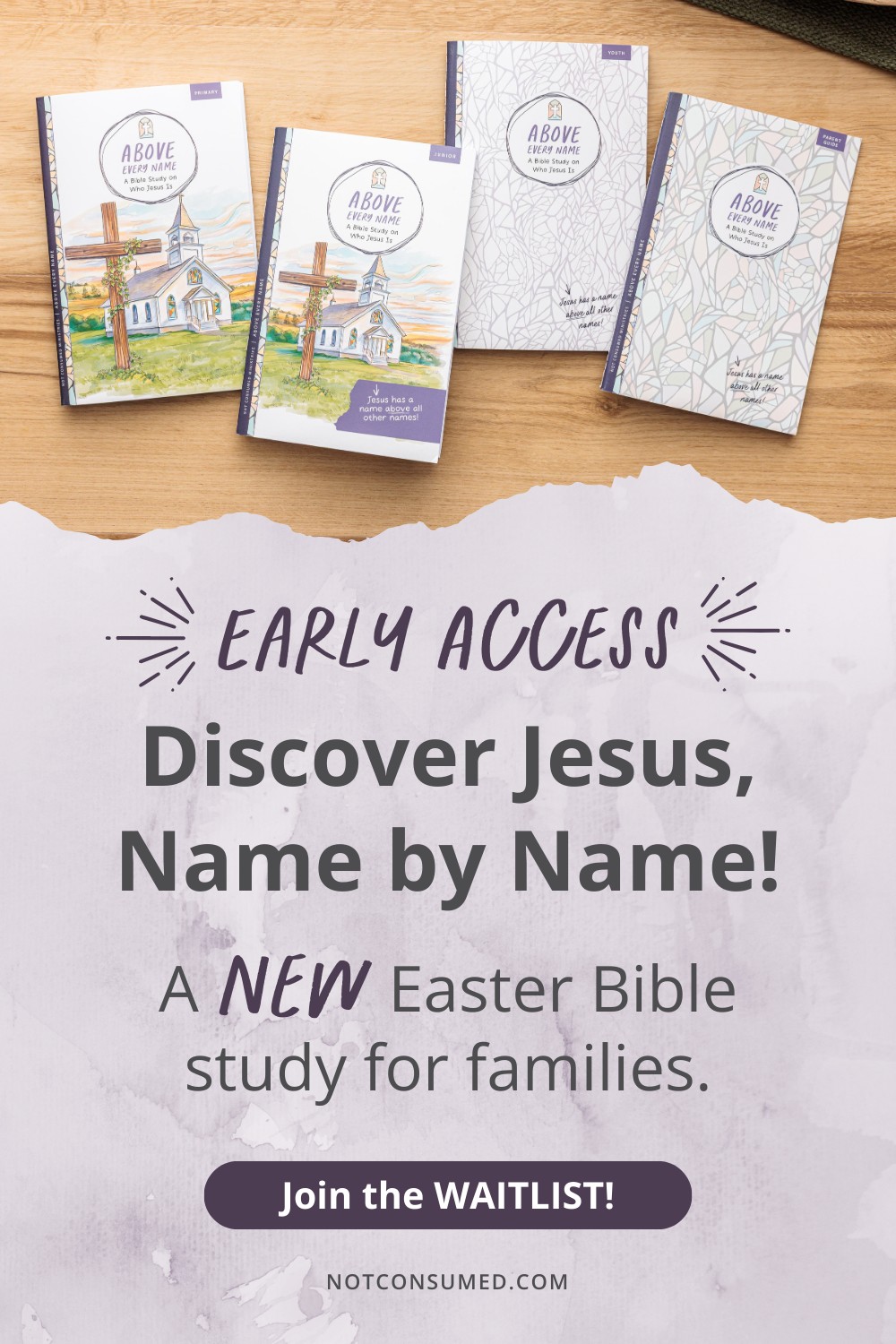 Join the waitlist for Above Every Name to save on our new Easter Bible Study!