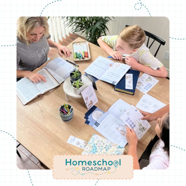 Family doing school together