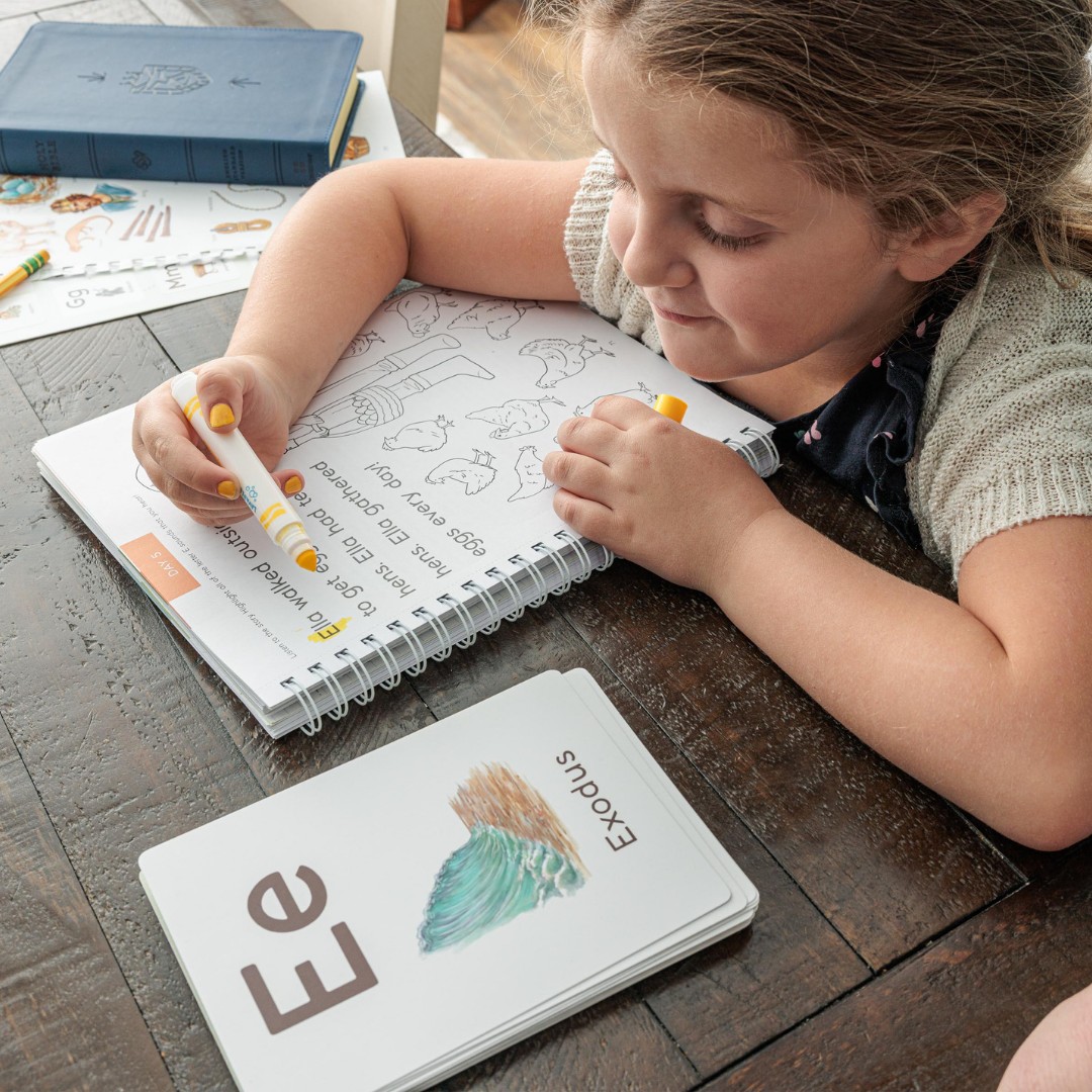 girl working independently in our homeschool